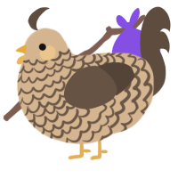 A beige and bark chicken with a lace pattern