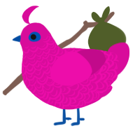 Felisha, a fuchsia chicken with a double-lace pattern