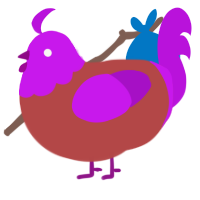 A red and amethyst chicken with a head pattern