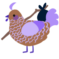 A brown and lilac chicken with a lace pattern