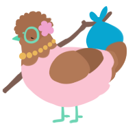 A rose and brown chicken with a head pattern