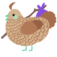 A beige and brown chicken with a lace pattern