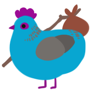 A cerulean and grey chicken with a neck-band pattern