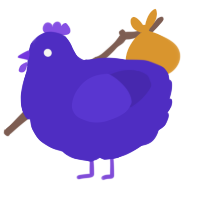A indigo chicken