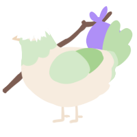 A cream and gluppy chicken with a head pattern