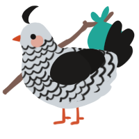 A mist and sable chicken with a lace pattern