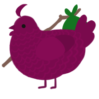 A wine chicken with a lace pattern