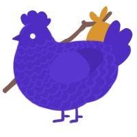A indigo chicken with a lace pattern