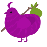 A plum chicken with a bar pattern