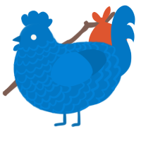 A sapphire chicken with a lace pattern
