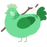 A spring and viridian chicken with a neck-band pattern