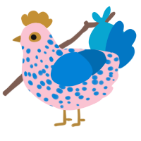 A rose and sapphire chicken with a speckle pattern