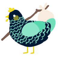 A tumblr and mint chicken with a lace pattern
