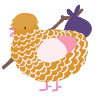 A orange and rose chicken with a lace pattern