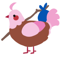 A russet and pink chicken with a head pattern