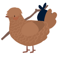 A brown chicken with a lace pattern