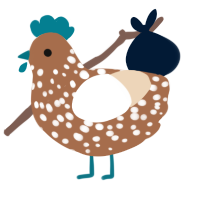 A brown and cream chicken with a speckle pattern