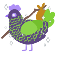 Neon Joker, a overcast and grass chicken with a lace pattern