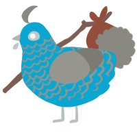 A cerulean and ash chicken with a lace pattern