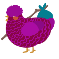 A maroon and plum chicken with a lace pattern