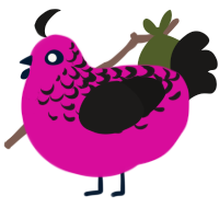 (unnamed), a fuchsia and sable chicken with a half-lace pattern