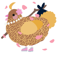 A brown and honey chicken with a double-lace pattern