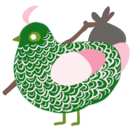 A leaf and rose chicken with a double-lace pattern