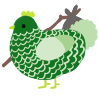 A leaf and gluppy chicken with a lace pattern