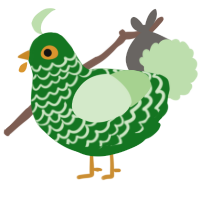 A leaf and gluppy chicken with a lace pattern
