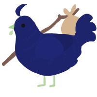 A navy chicken with a half-bar pattern