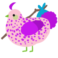 A rose and amethyst chicken with a speckle pattern