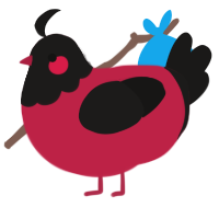 A crimson and sable chicken with a head pattern