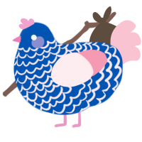 Fancy Pool Party, a ultramarine and rose chicken with a lace pattern