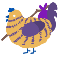 A honey and overcast chicken with a bar pattern