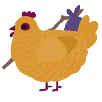 A orange chicken with a lace pattern
