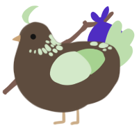 A bark and gluppy chicken with a neck-speckle pattern