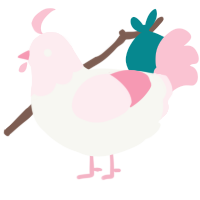 A white and rose chicken with a head pattern