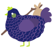 A navy and overcast chicken with a lace pattern
