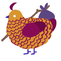 A orange and wine chicken with a lace pattern