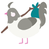 A white and ash chicken with a head pattern