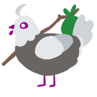 A grey and mist chicken with a head pattern