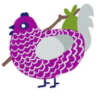 Zeeriva, a plum and silver chicken with a lace pattern