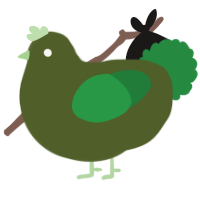 A olive and viridian chicken