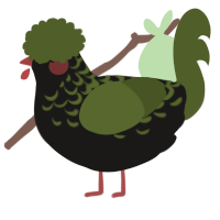 A sable and olive chicken with a half-lace pattern