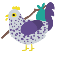 A mist and overcast chicken with a speckle pattern
