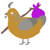 A gold and ash chicken with a neck-band pattern