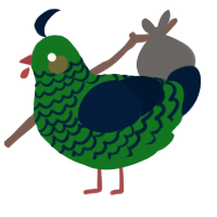 A leaf and tumblr chicken with a lace pattern