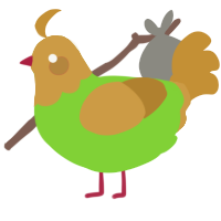 A grass and gold chicken with a head pattern