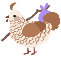 A cream and brown chicken with a lace pattern