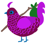 A wine and amethyst chicken with a lace pattern